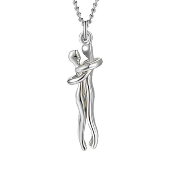 iKid Love Hug Necklace Unisex Men Women Couple Jewelry Simple Temperament Clavicle Chain Valentines Day Lover Gift - Image 7