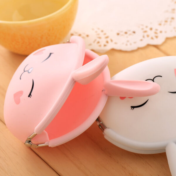 iKid Cartoon Silica Gel Zero Purse Korean Lovable Rabbit Zero Purse Candy Color Packet Key Bag Lady Bag - Image 2