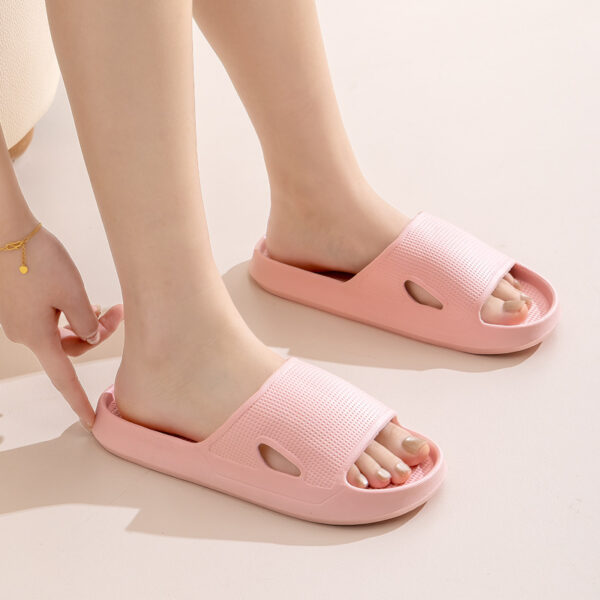 iKid Solid Color Thick Bottom Home Slippers Summer Non-Slip Floor Bathroom Slipper Women Men Couples Shoes - Image 2