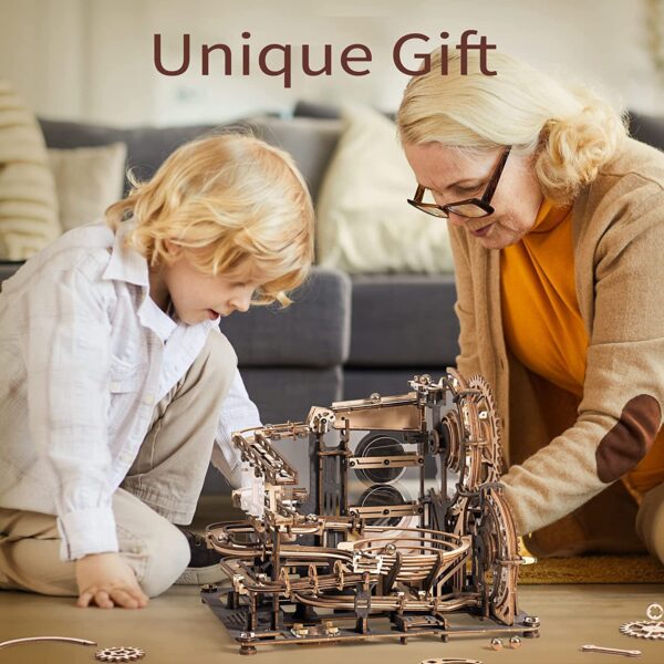 iKid Robotime Rokr Marble Night City 3D Wooden Puzzle Games Assembly Waterwheel Model Toys For Children Kids Birthday Gift - Image 10