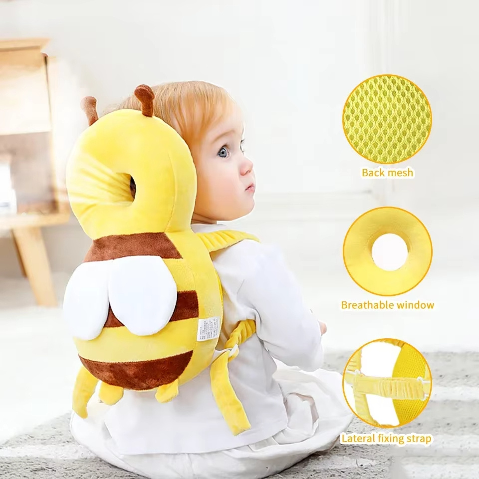 iKid Head Back Protector Baby Protect Pillow Learn Walk Headgear Prevent Injured Safety Pad Prevention Fall Cartoon Bee Kids Pillows