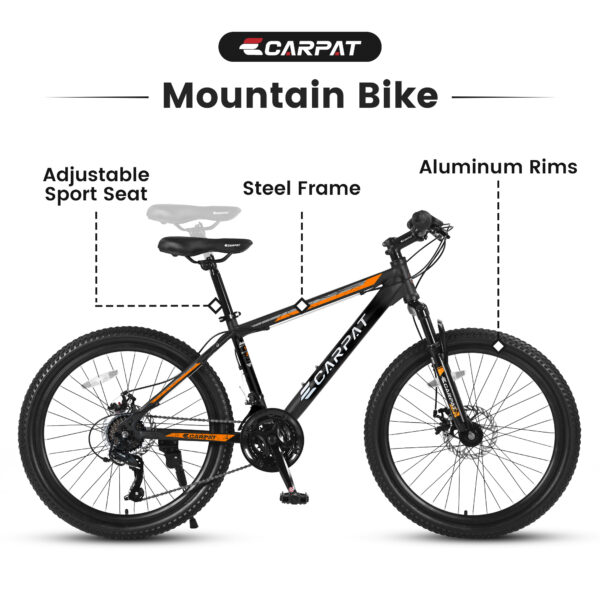 iKid S26102 26 Inch Mountain Bike Shimano 21 Speeds With Mechanical Disc Brakes High-Carbon Steel Frame Suspension Bikes Mountain Bicycle For Teenagers - Image 2