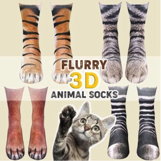 iKid 3D Animal Paw Socks Cute Cat Claws Socks Unisex Long Socks