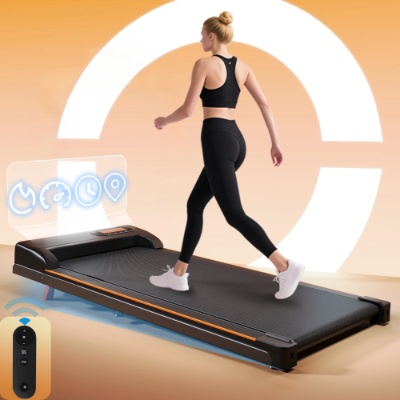 iKid Folding Under Desk Walking Pad Treadmill With Adjustable Incline 1-6 Km H Low Noise For Home Office Led Display Magnetic Remote Control Transport Wheels Plug Black.