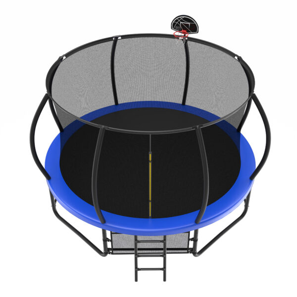 iKid 14 Foot Fenced Trampoline - Leisure Trampoline With Ladder And Rust Proof Coating Prohibited Platform Temu - Image 2