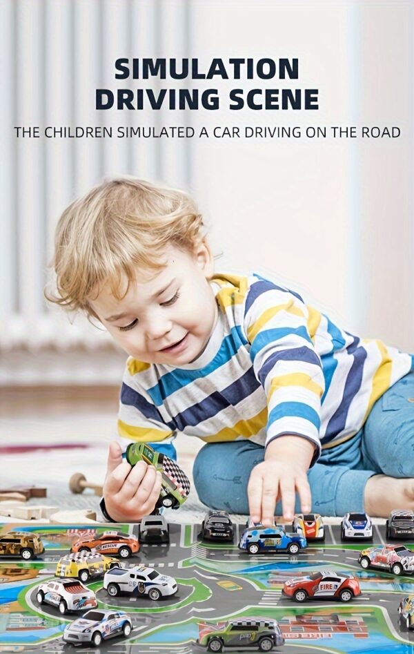 iKid A 50-Piece Alloy Toy Car Set With A Storage Box And A Foldable Play Mat As Well As A Wide Variety Of Combinations Perfect As An Educational And Entertaining Gift For Children Aged 3 And Up - Image 7