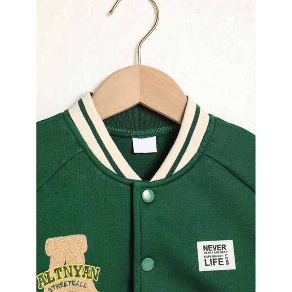 iKid Toddler Kids Girls Boy'S Trendy Embroidery Letters Print Jacket Baseball Collar Sports Casual Coat Children'S Wear - Image 4