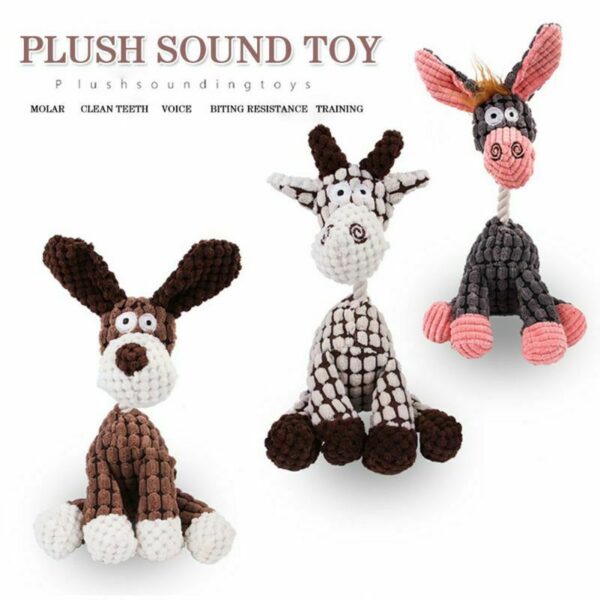 iKid Dog Toy Play Funny Pet Puppy Chew Squeaker Squeaky Plush Sound Toys Clean Teeth