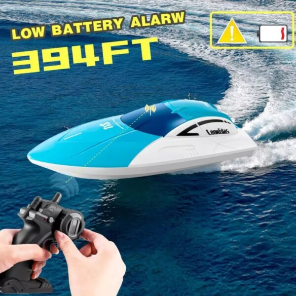 iKid 2025 Rc-Boot Ferngesteuertes Boot Fur Kinder Und Erwachsene 24 Ghz Rennboote Fur Pools Und Seen Alarm Bei Niedrigem Batteriestand Kenterwiederherstellung 2 Wiederaufladbare Battery - Image 4