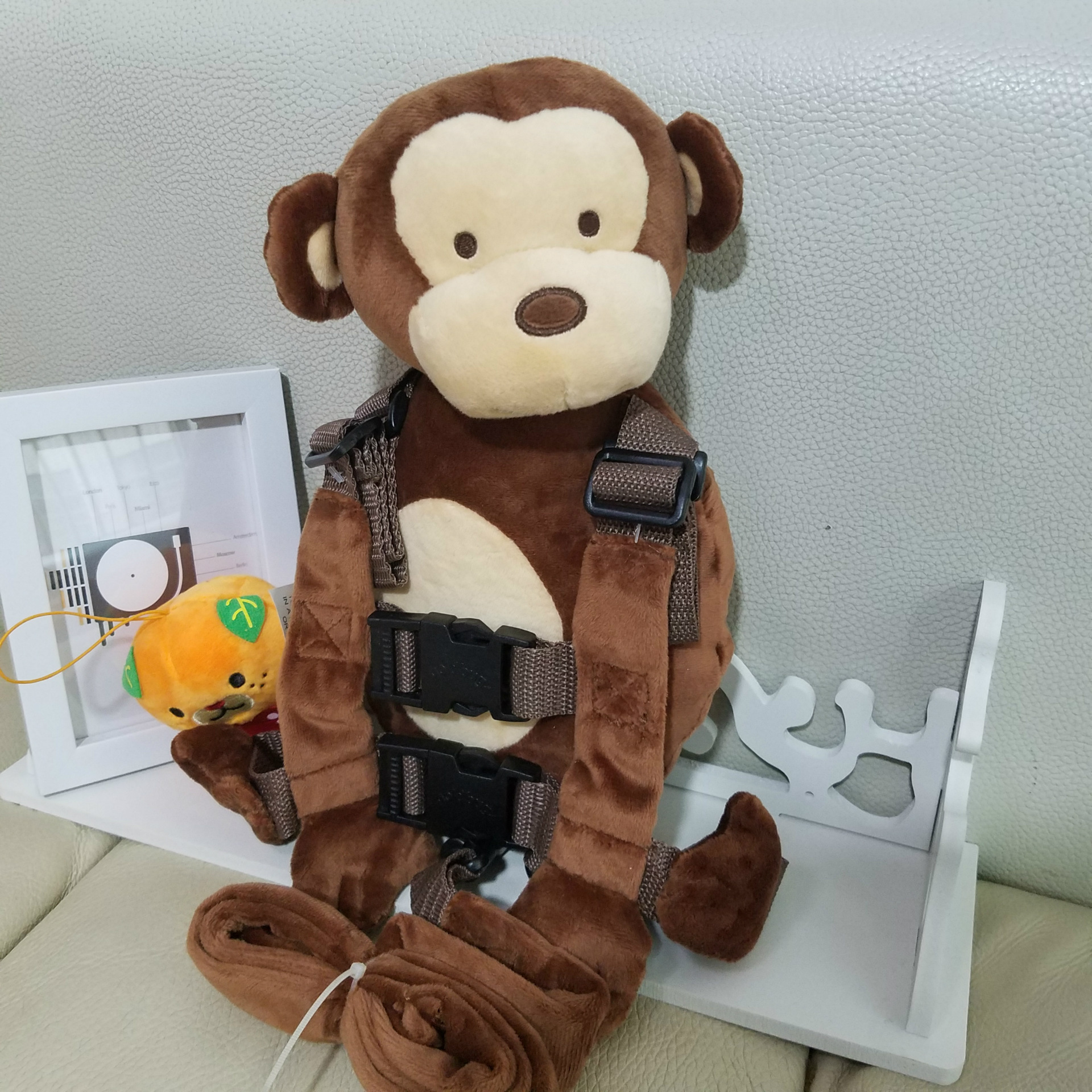iKid New Monkey Against Lost Knapsack Cartoon Children’S Book Bag Baby Safety Step Belt Toy Plush Bag