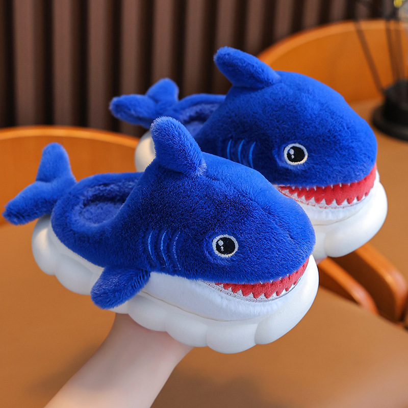 iKid Winter Children Boys And Girls Warm With Velvet Parent-Child Children Bag Heel Furry Home Baby Cotton Slippers