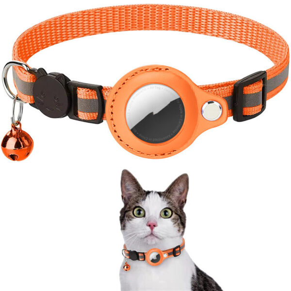 iKid Reflective Collar Waterproof Holder Case For Airtag Air Tag Airtags Protective Cover Cat Dog Kitten Puppy Nylon Collar - Image 5