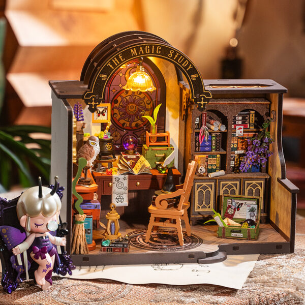 iKid Robotime Diy Miniature House Kit Magic Study Craft Model Kits - Image 9