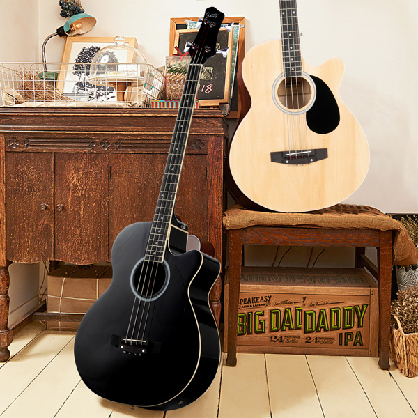 iKid 4 Strings With Eq Rosewood Fingerboard Folk Bass Black