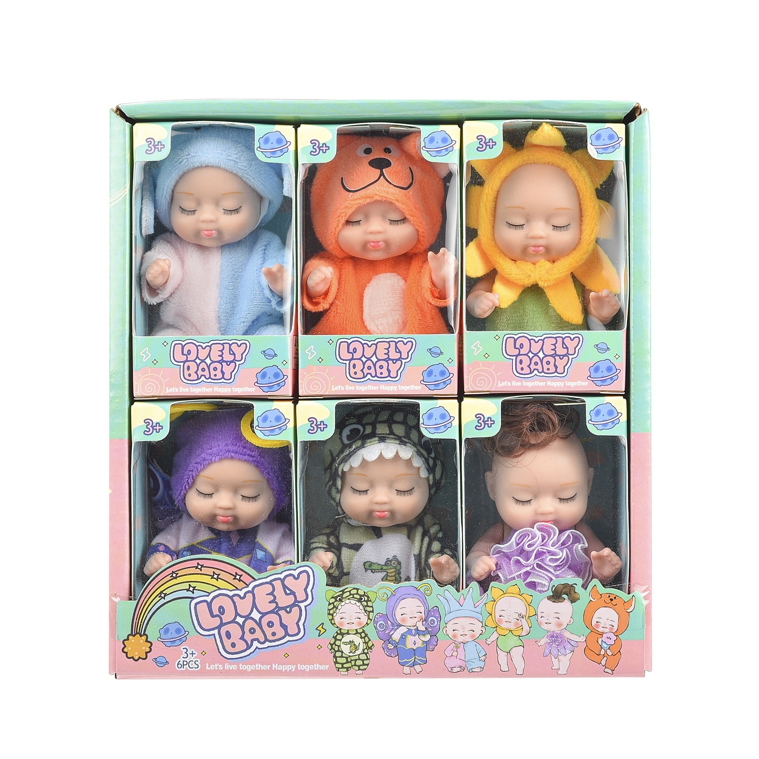 iKid 6Pcs Princess Doll Gift Box Perfect Birthday And Holiday Gift Christmas-Halloween Gift For Girls