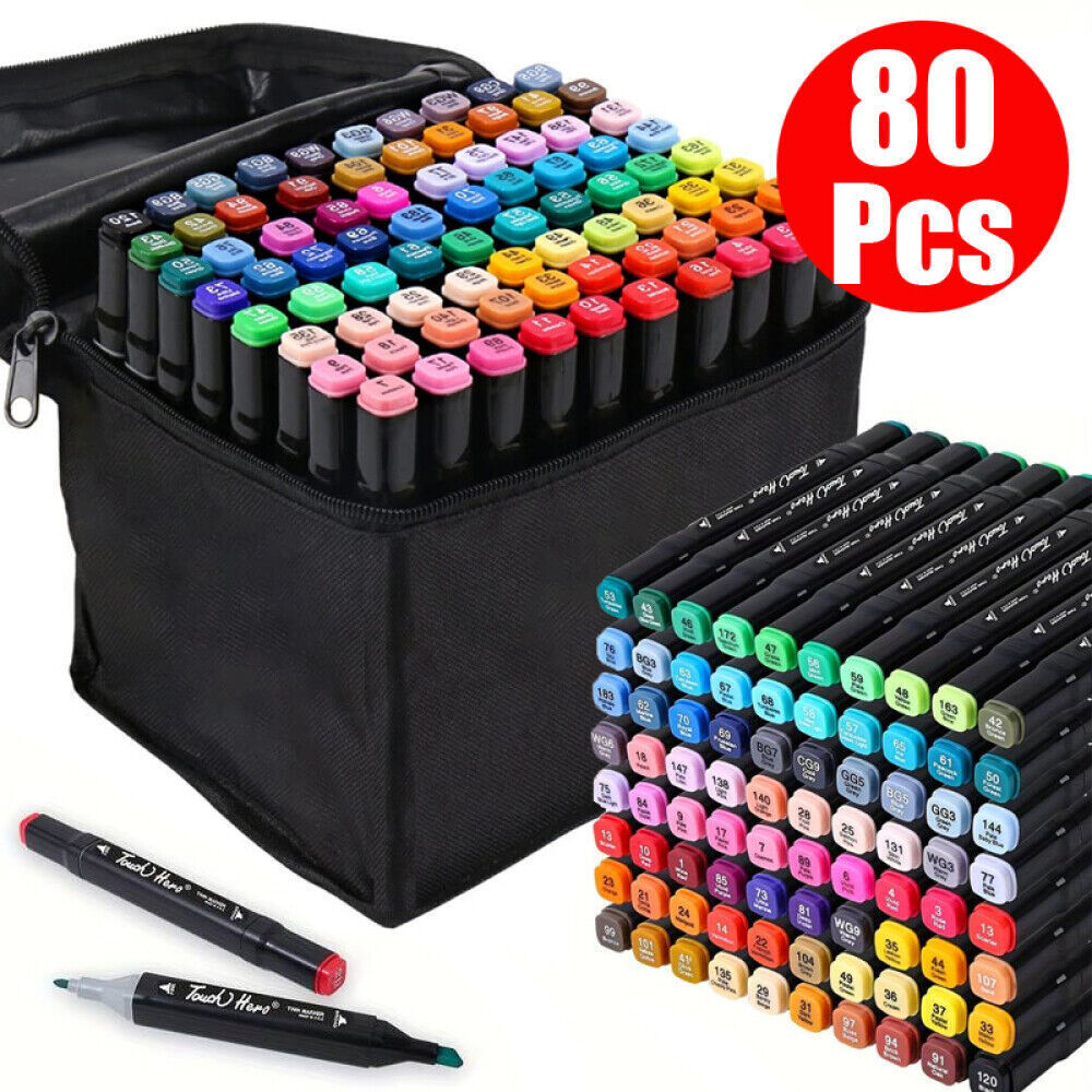 iKid 80 Farbe Acrylstifte Marker Set Permanent Pen Diy Graffiti Sketch Dual Pen