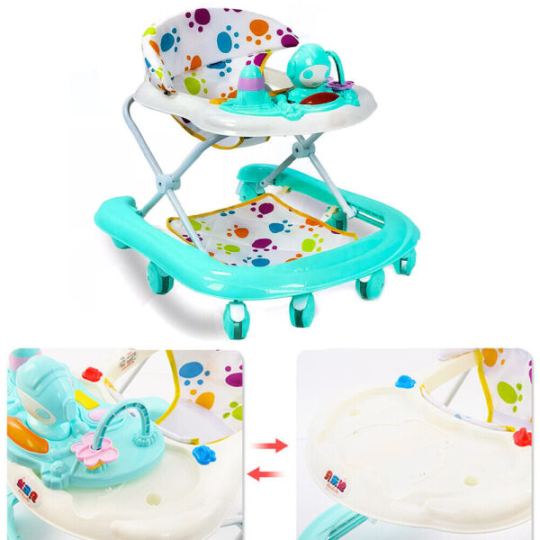 iKid Baby Walker Bouncer First Steps Push Along Activity Music Ride On Car Melody Uk - Image 2