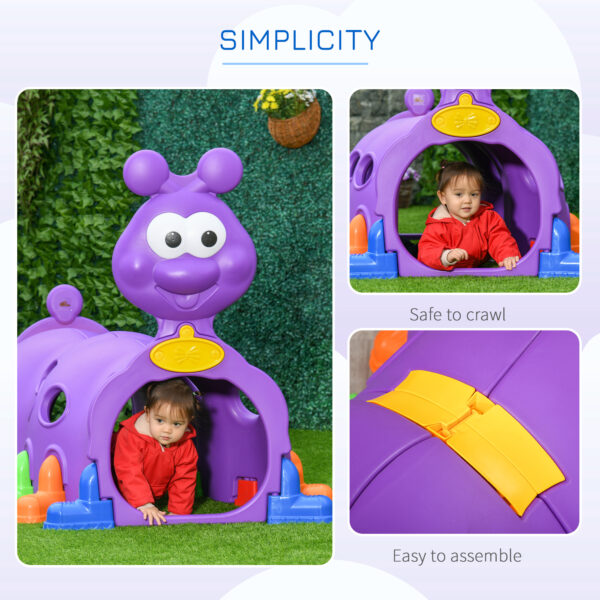 iKid 2 Sections Kids Climbing Tunnel For Indoor Outdoor Climb &Amp; Crawl Toy Play Structure For 3-6 Years Old Boys Girls Purple - Image 4