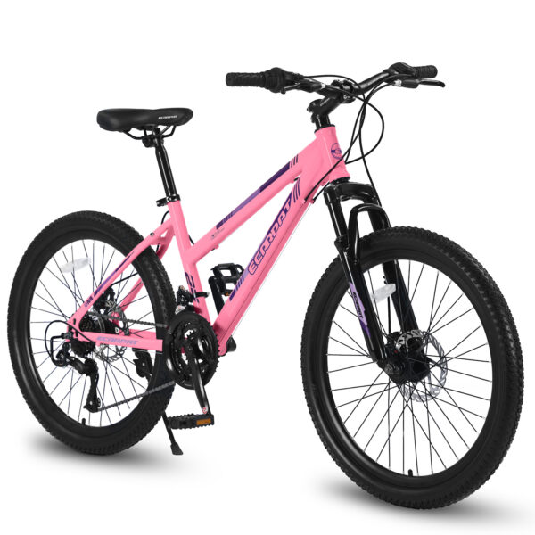 iKid S26103 26 Inch Mountain Bike For Teenagers Girls Women Shimano 21 Speeds With Dual Disc Brakes And 100Mm Front Suspension