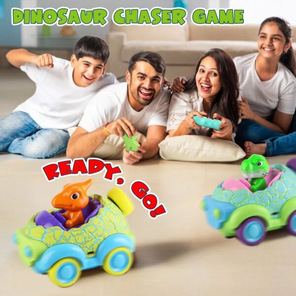 iKid 2Pack Dinosaur Remote Control Cars For Toddlers Rechargeable Rc Cars With Light Music Birthday Gift For Boys Girls Aged 3 4 5 6 Years Old Christmas New Year Gift - Image 7