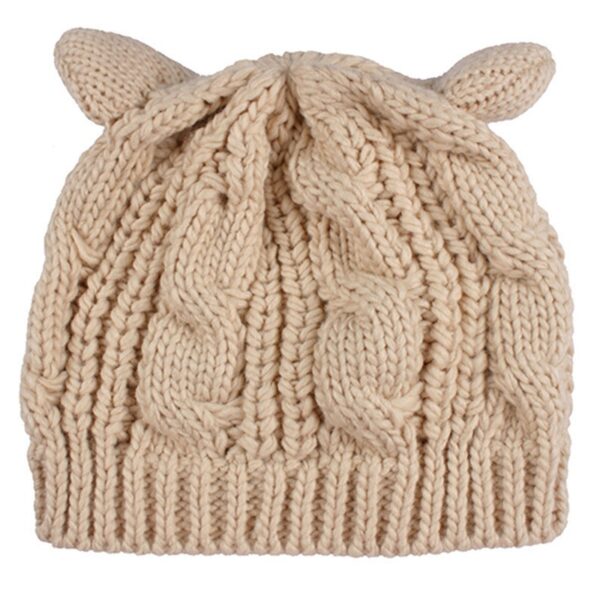 iKid Hand Made 3D Cute Knitted Cat Ear Beanie For Winter - Image 6