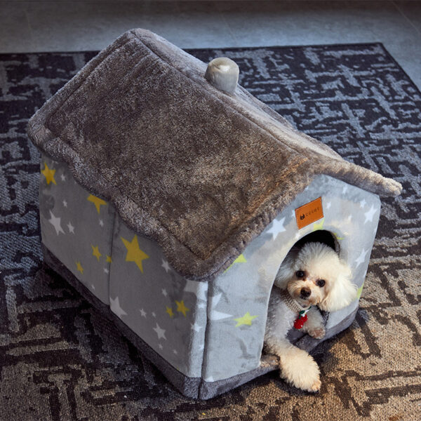 iKid Foldable Dog House Pet Cat Bed Winter Dog Villa Sleep Kennel Removable Nest Warm Enclosed Cave Sofa Pets Supplies - Image 5