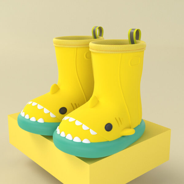 iKid Children Boys Girls Cute Cartoon Waterproof Shoes Safety Rubber Shark Slippers Kids Rain Boots - Image 8