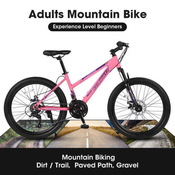 iKid S26103 26 Inch Mountain Bike For Teenagers Girls Women Shimano 21 Speeds With Dual Disc Brakes And 100Mm Front Suspension - Image 6