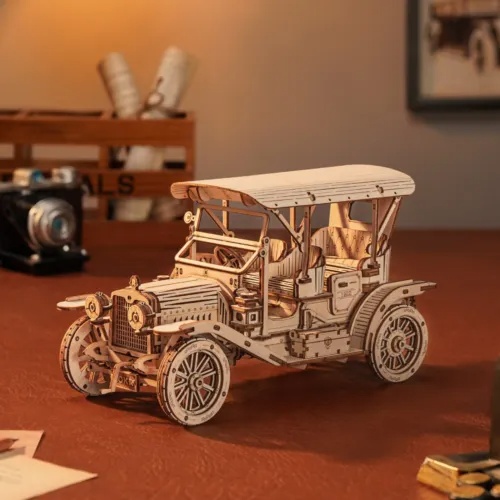 iKid Rokr 3D Wooden Puzzle Diy Model Vintage Car Mc801 Building Toys Gifts For Teens