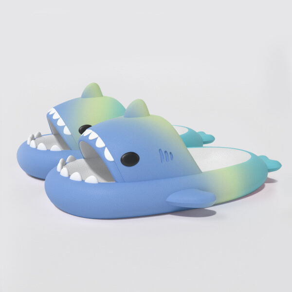 iKid Gradient Rainbow Shark Slippers Women'S Summer Indoor - Image 4