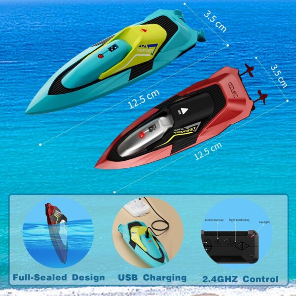 iKid 4Drc S5 Fast Rc Boat For Pools And Lakes 2.4 Ghz 20- Mph Racing Boats For Kids - Image 7