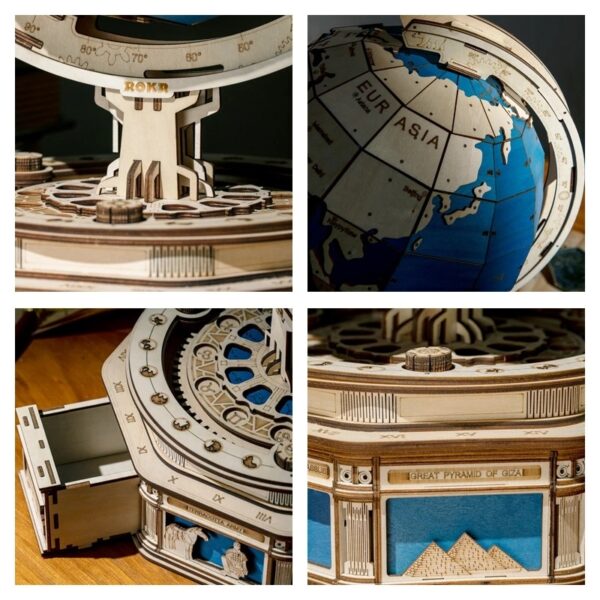 iKid Robotime Globe Earth 567Pcs 3D Wooden Puzzle Games Ocean Map Ball Assemble Model Toys Xms Gift For Children Boys Dropshipping - Image 5