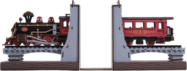 iKid Robotime Book Nook Book Ends Kits Century Train Diy Booknook 3D Wooden Puzzle Model Kit Bookend Bookshelf Decoration Gifts For Adults Kids Teens - Image 6