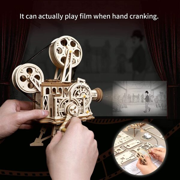 iKid Rokr 3D Wooden Puzzles Vitascope Mechanical Building Kits Movie Projector Toys - Image 6