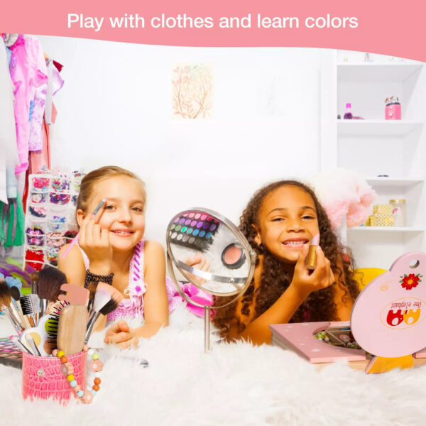 iKid Robud Wooden Cosmetic Makeup Preschool Toys Set Pretend Play Baby Gifts - Image 5