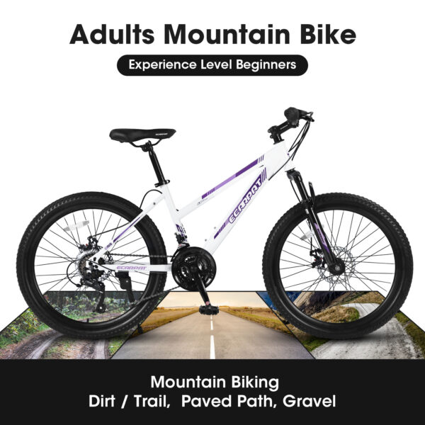 iKid S26103 26 Inch Mountain Bike For Teenagers Girls Women Shimano 21 Speeds With Dual Disc Brakes And 100Mm Front Suspension - Image 10