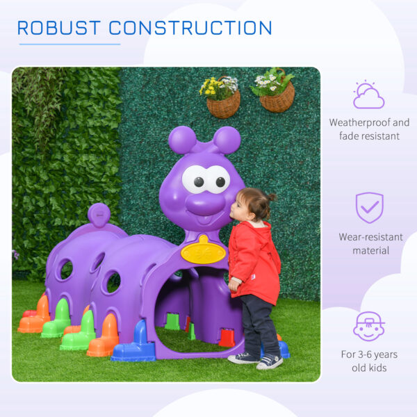 iKid 2 Sections Kids Climbing Tunnel For Indoor Outdoor Climb &Amp; Crawl Toy Play Structure For 3-6 Years Old Boys Girls Purple - Image 3