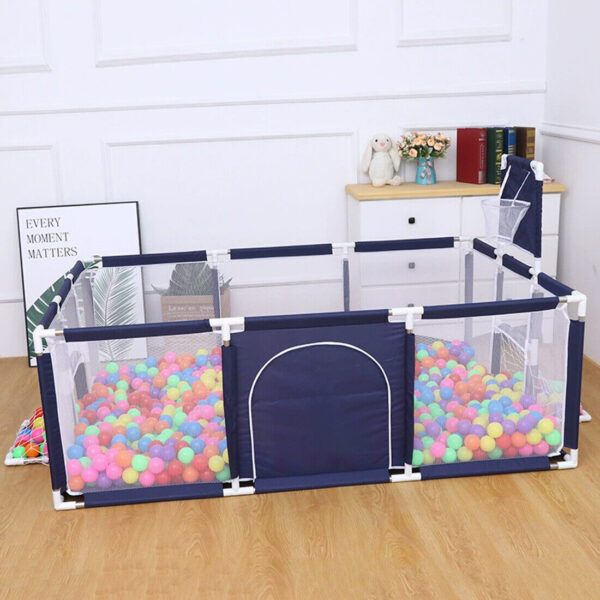 iKid Large Baby Playpen Children Toddler Kids Indoor Play Pen Balls Pool Basket - Image 4