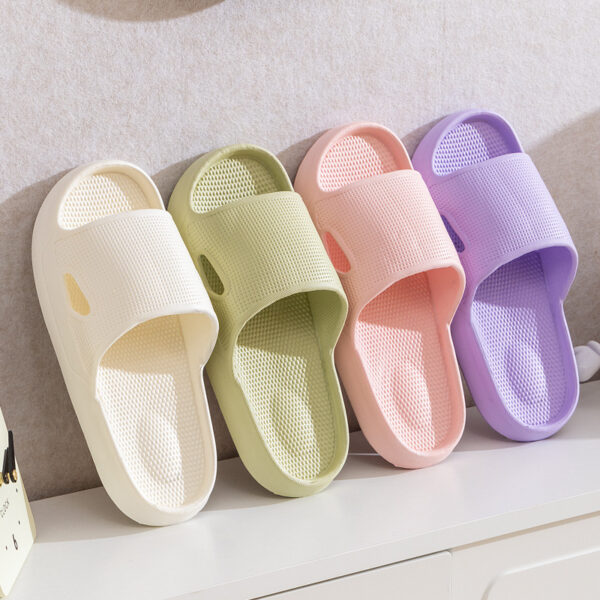 iKid Solid Color Thick Bottom Home Slippers Summer Non-Slip Floor Bathroom Slipper Women Men Couples Shoes
