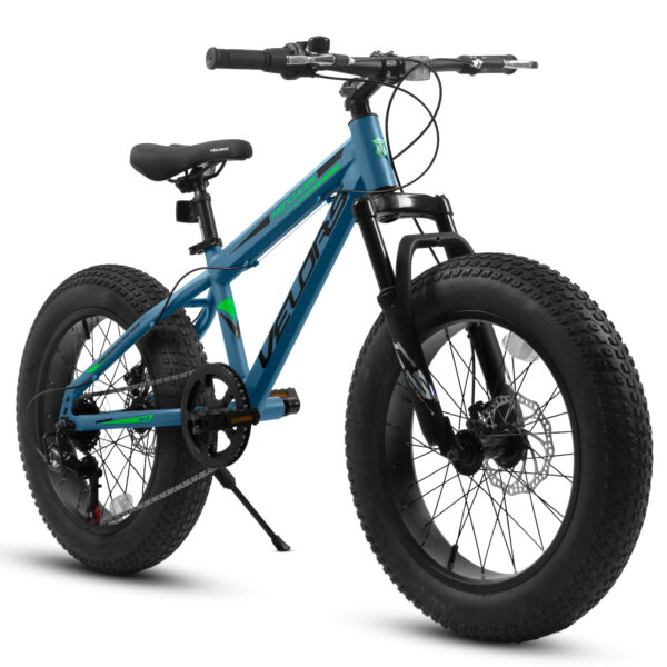 iKid V20235 20 Inch Fat Tire Bike 7 Speed Mountain Bike Dual Disc Brakes High Carbon Steel Frame Front Suspension Mountain Buggy City Commuter City Bike Fat Tire Bike