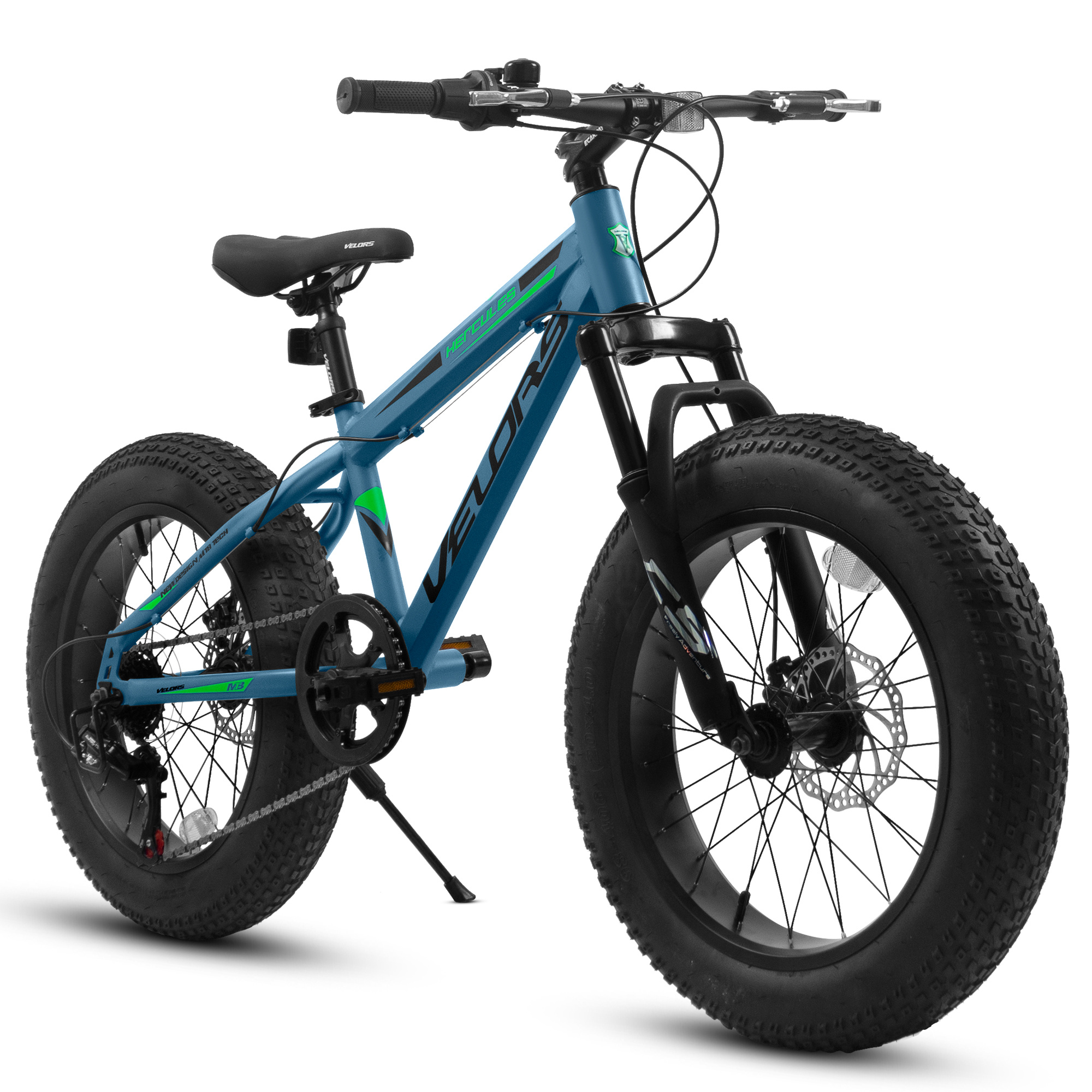 iKid V20235 20 Inch Fat Tire Bike 7 Speed Mountain Bike Dual Disc Brakes High Carbon Steel Frame Front Suspension Mountain Buggy City Commuter City Bike Fat Tire Bike