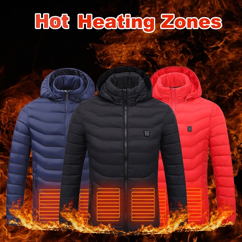 iKid New Heated Jacket Coat Usb Electric Jacket Cotton Coat Heater Thermal Clothing Heating Vest Men’S Clothes Winter