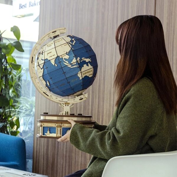 iKid Robotime Globe Earth 567Pcs 3D Wooden Puzzle Games Ocean Map Ball Assemble Model Toys Xms Gift For Children Boys Dropshipping - Image 6