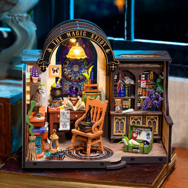 iKid Robotime Diy Miniature House Kit Magic Study Craft Model Kits - Image 5