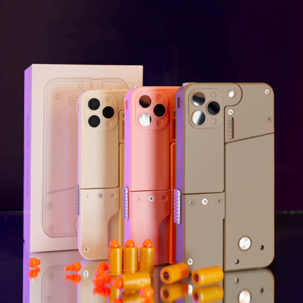 iKid Folding Pistol Bullet Automatic Shell Throwing Toy Creative Soft Bullet Toy Mobile Phone Appearance Gun Outdoor Interactive Kid Gift - Image 8