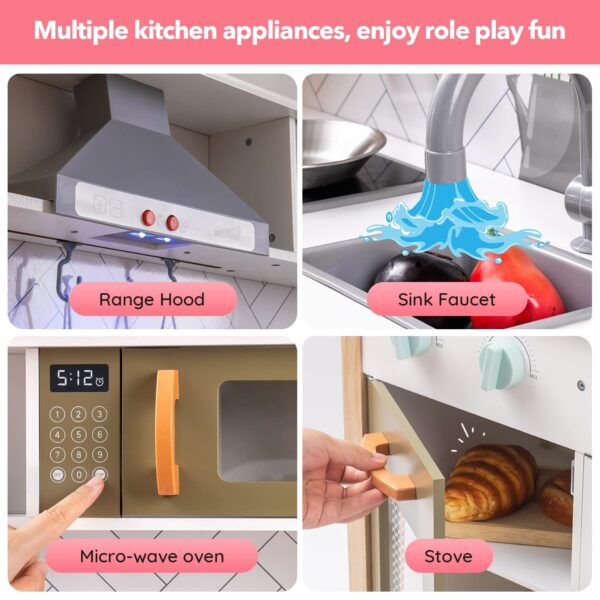 iKid Robud 3D Wooden Pretend Play Kitchen Playset For Toddlers Kids Education Toys - Image 7
