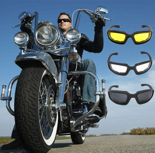iKid 3 Pair Motorcycle Sports Padded Biker Riding Glasses Wind Resistant Sunglasses - Image 2