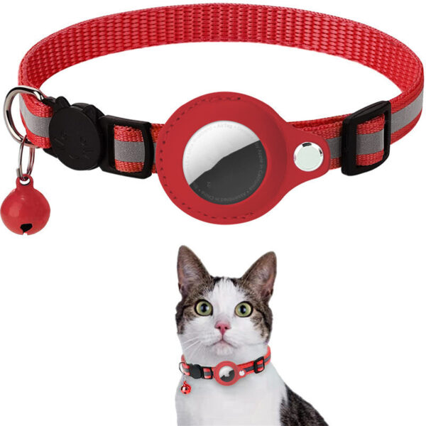 iKid Reflective Collar Waterproof Holder Case For Airtag Air Tag Airtags Protective Cover Cat Dog Kitten Puppy Nylon Collar - Image 8