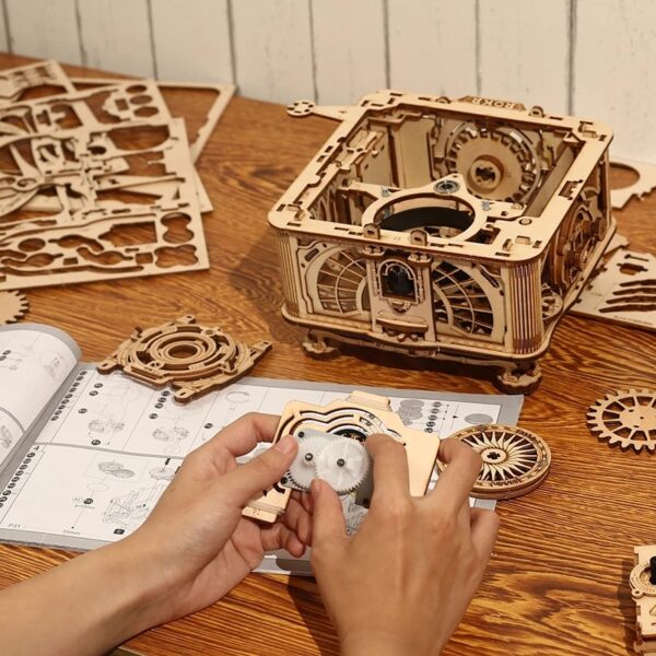 iKid Robotime Rokr Diy Hand Crank Classic Gramophone Wooden Puzzle Model Building Kits Assembly Toy Gift For Children Lkb01 - Image 5