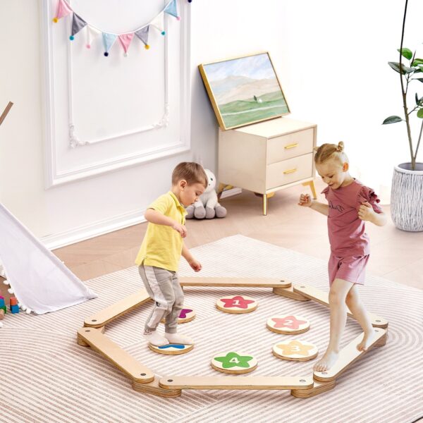 iKid Vevor Kids Balance Beam Stepping Stones Gymnastics Children Balance Board 6 Pcs - Image 4